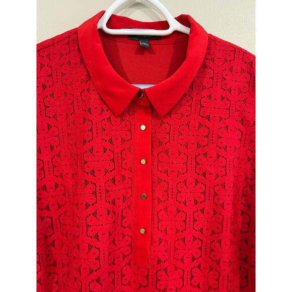 The Limited Size 2X Red Lace Sleeveless Tunic Top Romantic Boho Cottagecore - Picture 4 of 11